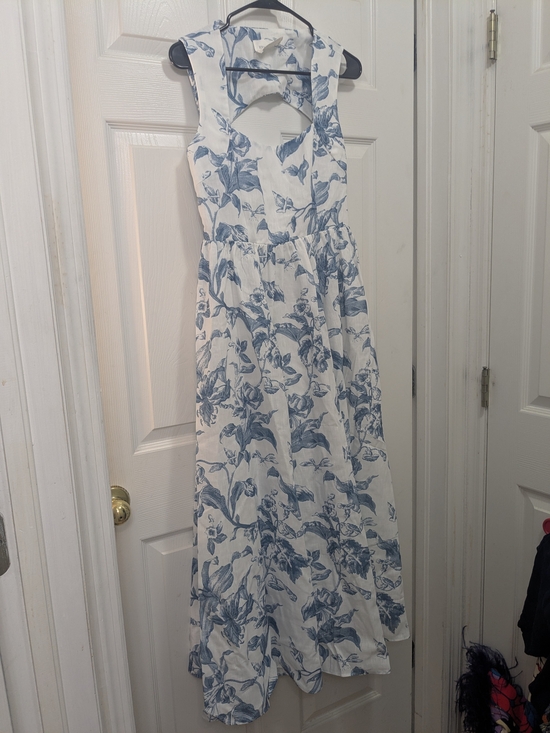 Tuckernuck Dresses & Skirts - Tuckernuck White Maxi Dress with Blue Floral Print